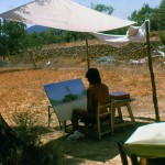 Salvador painting in Ibiza 1970