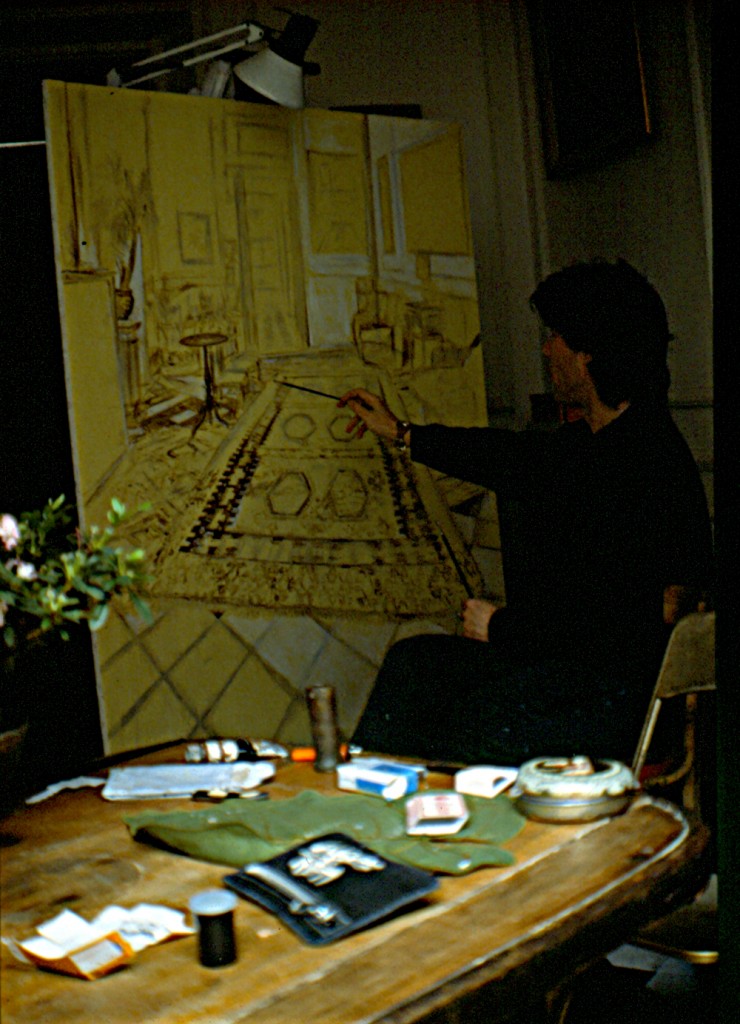 painting the studio in Madrid