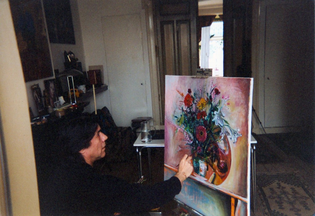 1. painting the flowers