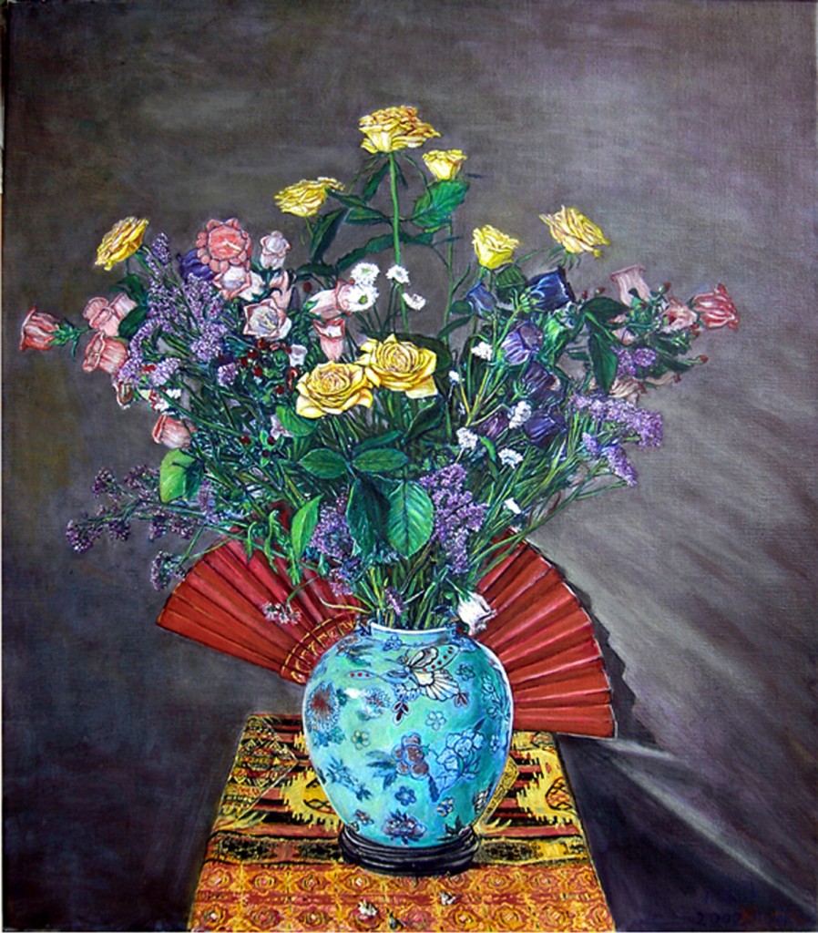 12. red fan -90x80 cm