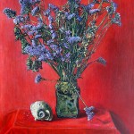 8. dried flowers on red-65x54 cm